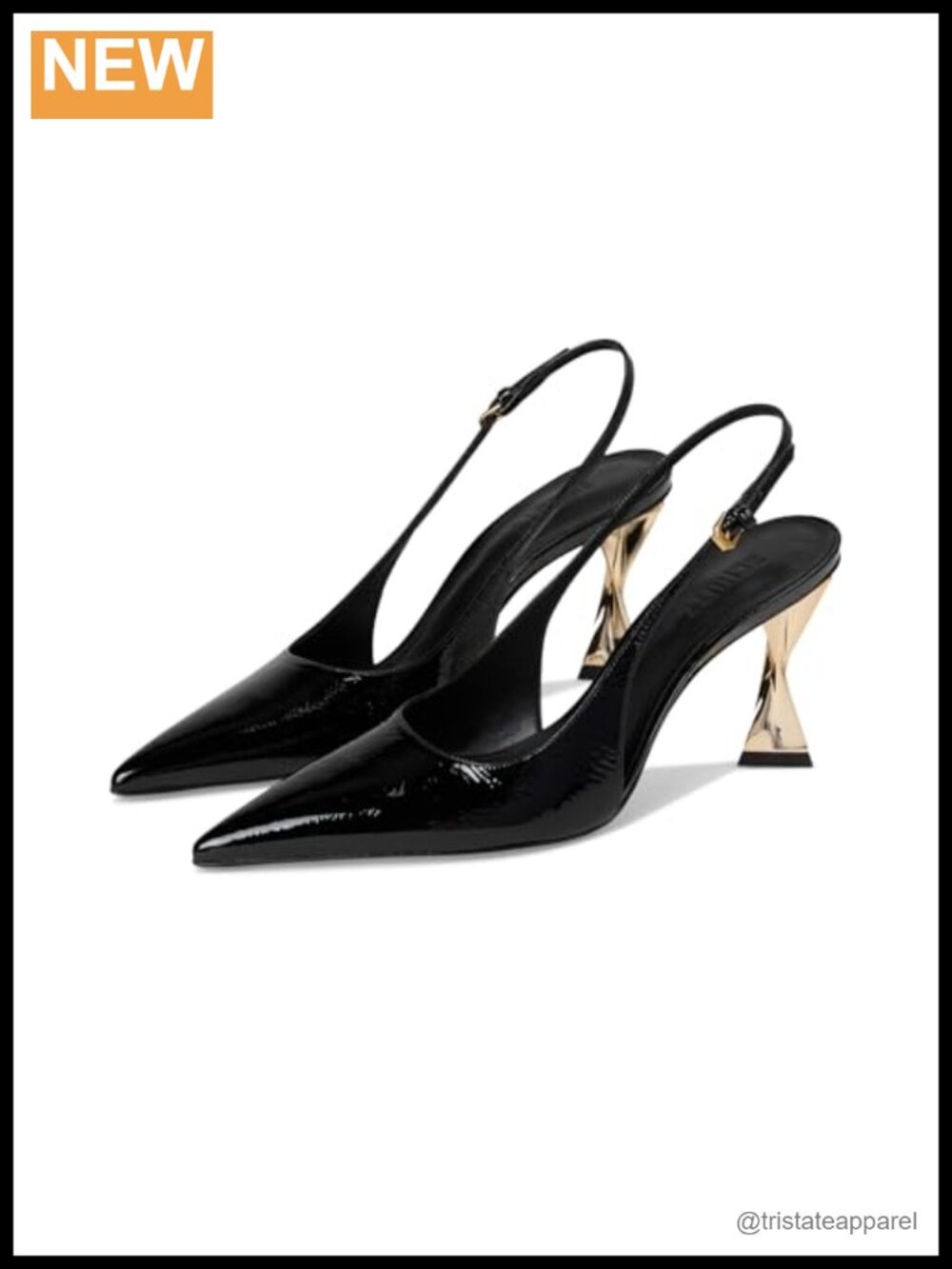 Patent Leather Pointed Toe Stiletto Pump Architectural Heel Business Casual